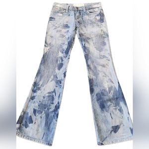 Joe's Jeans Blue Tie-Dye Flare Wide-Leg Jeans